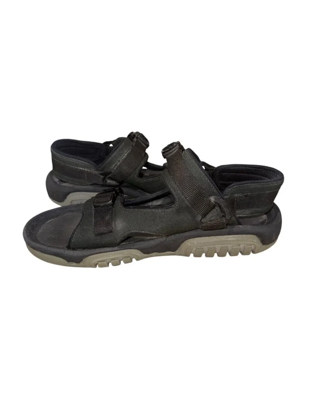 Orvis Mens Outdoor Trail Hiking Sport Water Sandals 13 Black Hook Loop Straps
